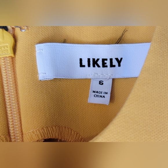 Likely X Revolove Moore Racerback Fit & Flare Mini Dress Womens 6 Goldenrod Fitt - Picture 6 of 11